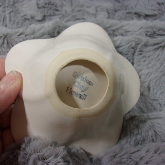 COPY - H-30 TROPICAL CLAY HAWAII PLUMERA CERAMIC TRINKET BOWL - Picture 4 of 8